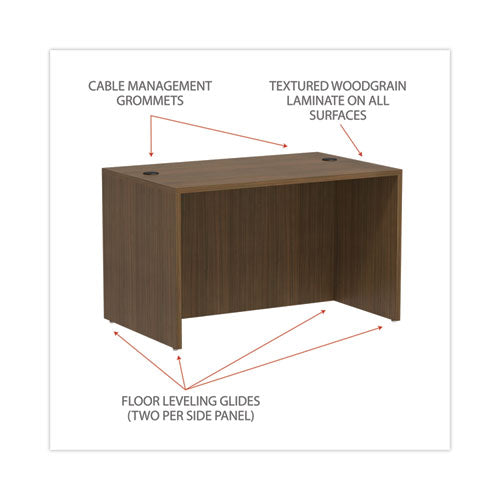 Alera Valencia Series Straight Front Desk Shell, 47.25" X 29.5" X 29.63", Modern Walnut