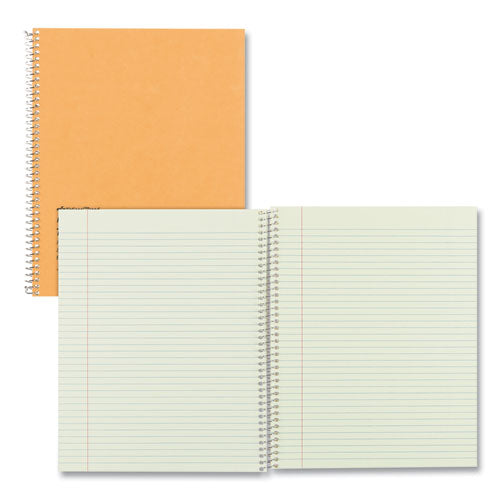 Single-subject Wirebound Notebooks, 1 Subject, Narrow Rule, Brown Cover, 10 X 8, 80 Eye-ease Green Sheets