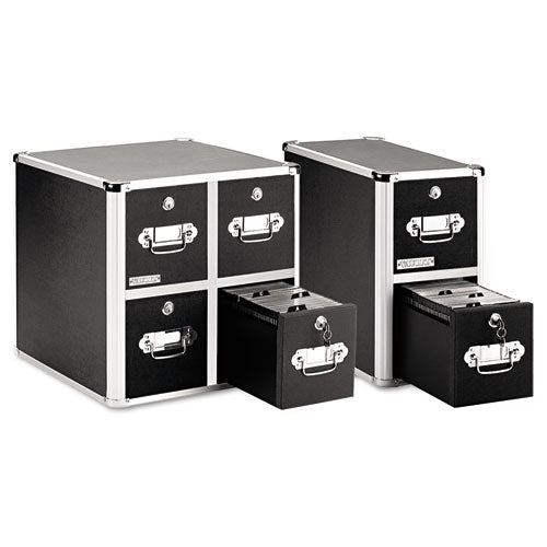 Four-drawer Cd File Cabinet, Holds 660 Folders Or 240 Slim/120 Standard Cases, Black