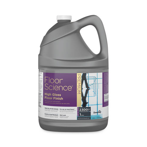 Floor Science Premium High Gloss Floor Finish, Clear Scent, 1 Gal Container,4/ct