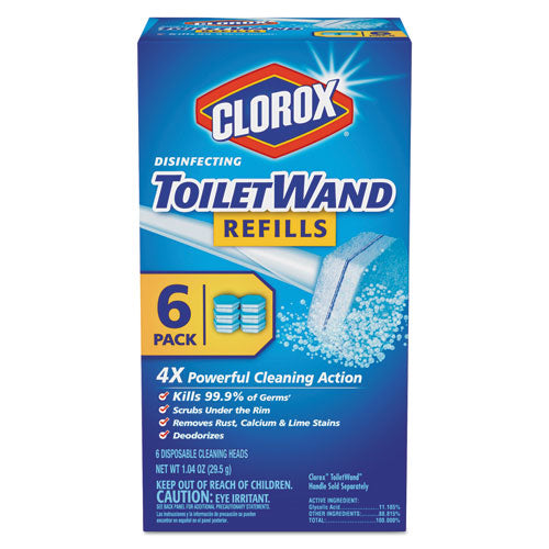 Disinfecting Toiletwand Refill Heads, Blue/white, 10/pack, 6 Packs/carton