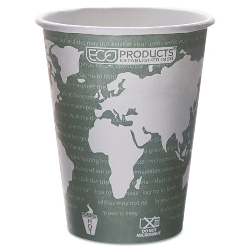 World Art Renewable And Compostable Hot Cups, 10 Oz, 50/pack, 20 Packs/carton