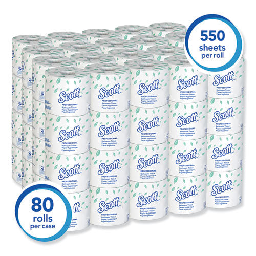 Essential Standard Roll Bathroom Tissue For Business, Septic Safe, 2-ply, White, 550 Sheets/roll
