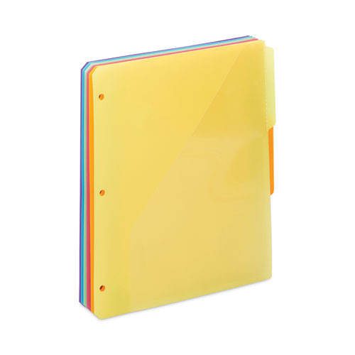 Three-ring Binder Poly Index Dividers With Pocket, 9.75 X 11.25, Assorted Colors, 30/box