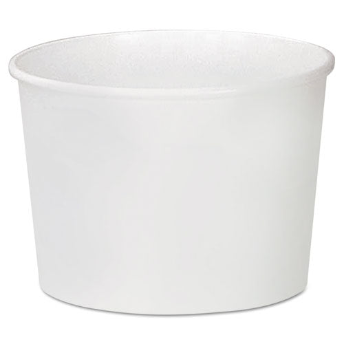 Double Poly Paper Food Containers, 8 Oz, 3.8" Diameter X 2.4"h, White, 50/pack, 20 Packs/carton