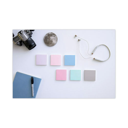 Recycled Notes In Wanderlust Pastels Collection Colors, 3" X 3", 90 Sheets/pad, 12 Pads/pack