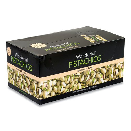 Roasted and Salted Pistachios, 1.5 oz Bag, 24/Pack, Ships in 1-3 Business Days Roasted and Salted Pistachios, 1.5 oz Bag, 24/Pack, Ships in 1-3 Business Days