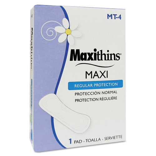 Maxithins Vended Sanitary Napkins #4, Maxi, 100 Individually Boxed Napkins/carton