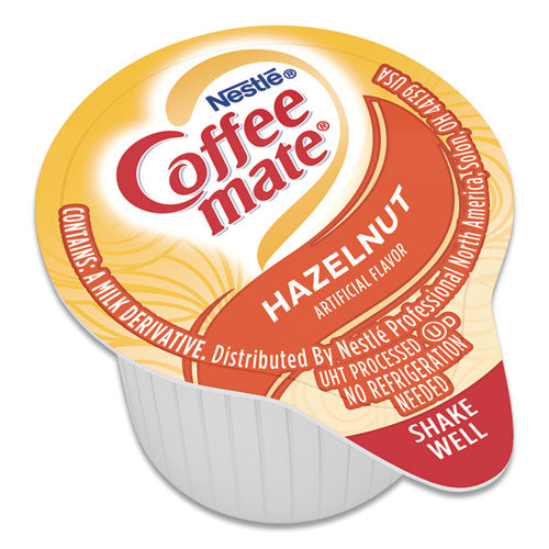 Liquid Coffee Creamer, Hazelnut, 0.38 Oz Mini Cups, 50/box