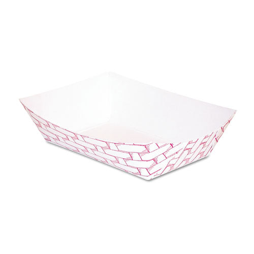 Paper Food Baskets, 1 Lb Capacity, Red/white, 1,000/carton