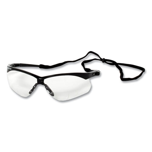 V60 Nemesis Rx Reader Safety Glasses, Black Frame, Clear Lens, +3.0 Diopter Strength, 12/box