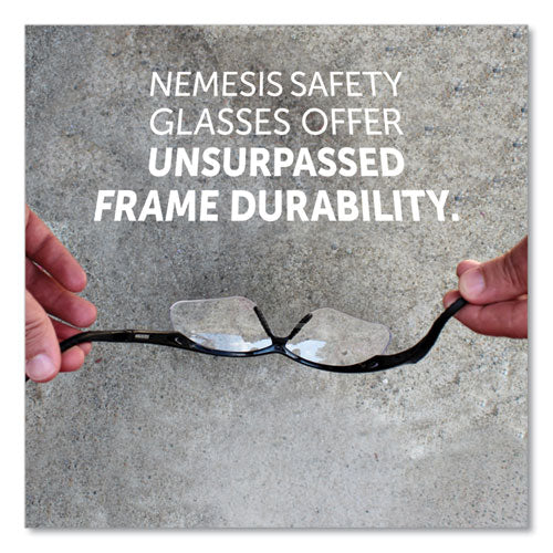 V60 Nemesis Rx Reader Safety Glasses, Black Frame, Clear Lens, +3.0 Diopter Strength, 12/box