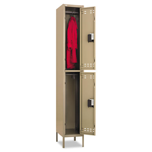 Double-tier Locker, 12w X 18d X 78h, Two-tone Gray