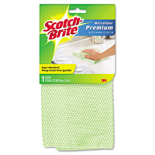 Kitchen Cleaning Cloth, Microfiber, 11.4 X 12.4, White, 2/pack, 12 Packs/carton