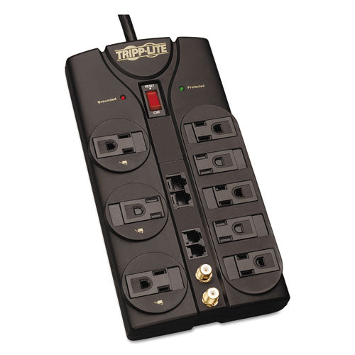 Protect It! Surge Protector, 8 Ac Outlets, 10 Ft Cord, 3,240 J, Black