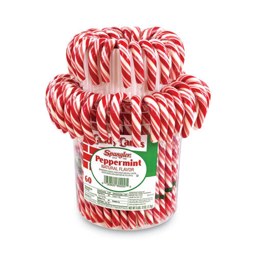 Peppermint Candy Canes, 1 Oz, 60-piece, 3.75 Lb Jar, Ships In 1-3 Business Days
