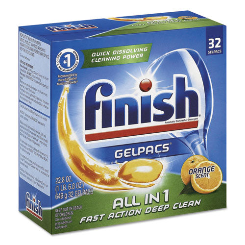 Dish Detergent Gelpacs, Orange Scent, 54/box, 4 Boxes/carton