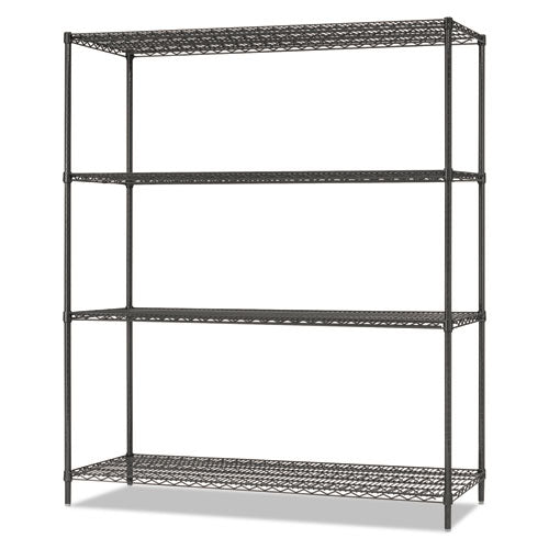 Ba Plus Wire Shelving Kit, Four-shelf, 72w X 18d X 72h, Black Anthracite Plus