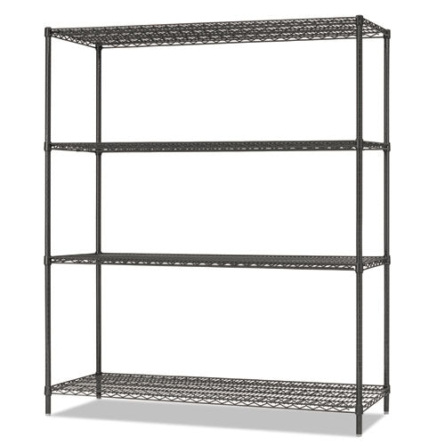 Ba Plus Wire Shelving Kit, Four-shelf, 72w X 18d X 72h, Black Anthracite Plus