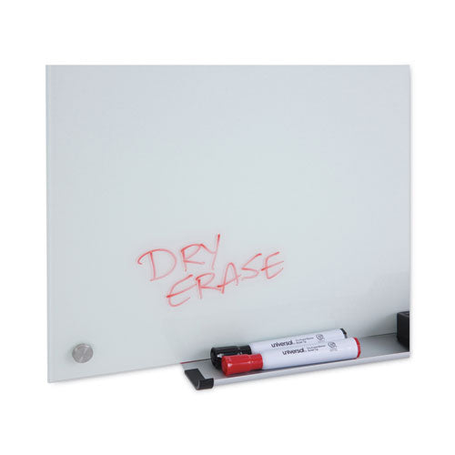 Frameless Glass Marker Board, 48 X 36, White Surface