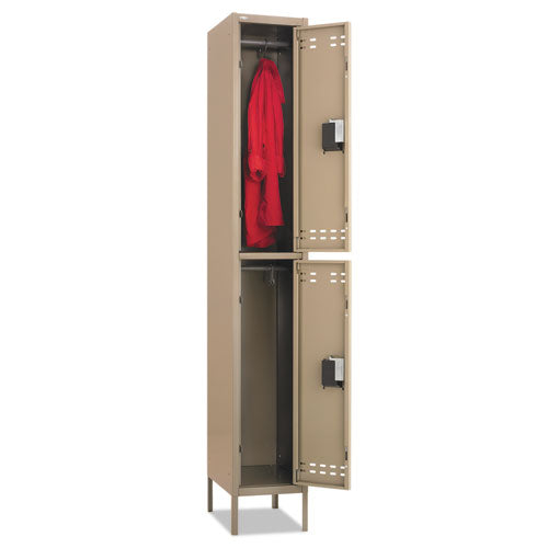 Double-tier Locker, 12w X 18d X 78h, Two-tone Tan