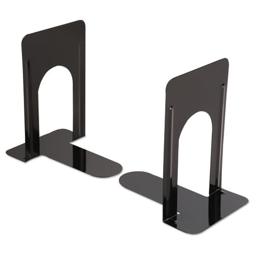 Economy Bookends, Nonskid, 5.88 X 8.25 X 9, Heavy Gauge Steel, Black, 1 Pair