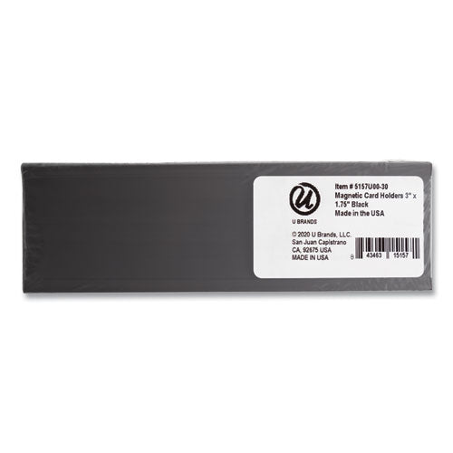 Magnetic Card Holders, 3 X 1.75, Black, 10/pack
