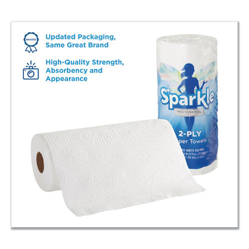 Sparkle Ps Premium Perforated Paper Kitchen Towel Roll, 2-ply, 11 X 8.8, White, 70 Sheets, 30 Rolls/carton