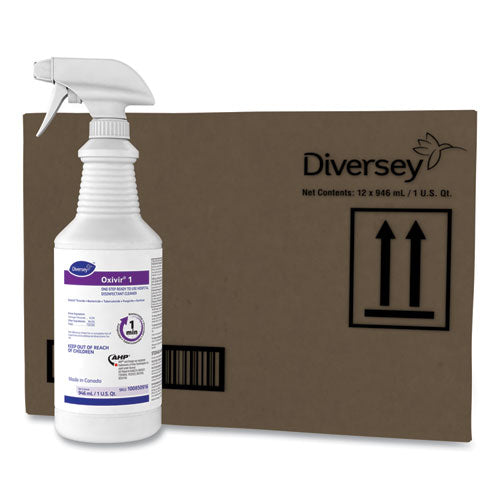 Oxivir 1 Rtu Disinfectant Cleaner, 32 Oz Spray Bottle, 12/carton