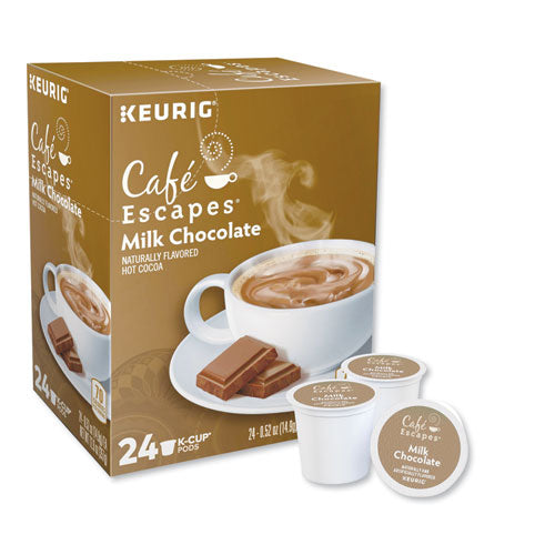 Cafe Escapes Milk Chocolate Hot Cocoa K-cups, 96/carton