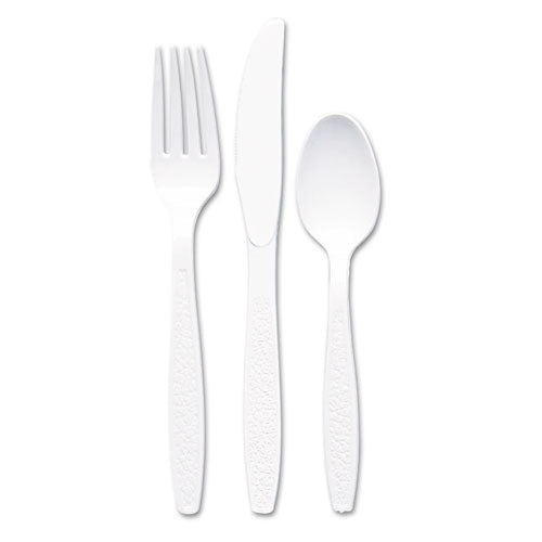Guildware Extra Heavyweight Plastic Cutlery, Knives, White, Bulk, 1,000/carton