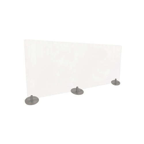 Desktop Free Standing Acrylic Protection Screen, 59 X 5 X 24, Frost