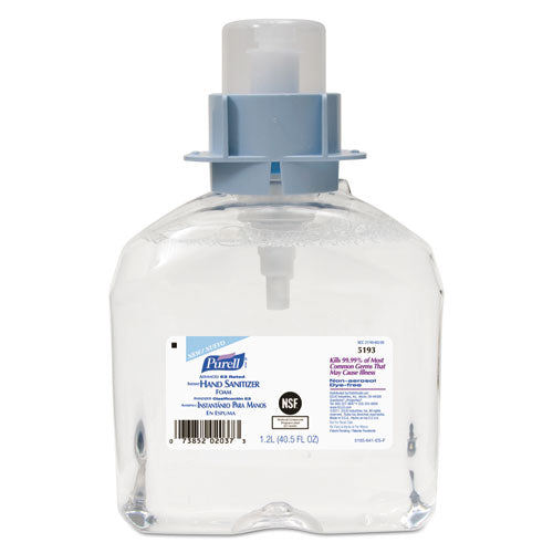Advanced E-3 Rated Foam Hand Sanitizer, 1,200 Ml Refill, Fragrance-free, 2/carton