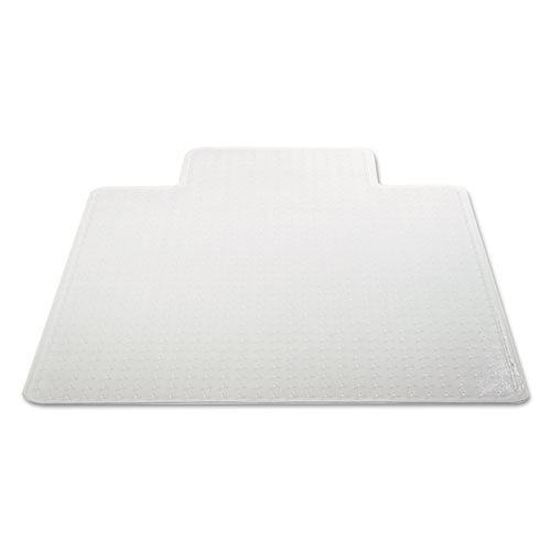 Occasional Use Studded Chair Mat For Flat Pile Carpet, 36 X 48, Lipped, Clear