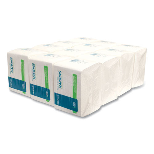 Morsoft 1/4 Fold Lunch Napkins, 1 Ply, 11.8" X 11.8", White, 6,000/carton