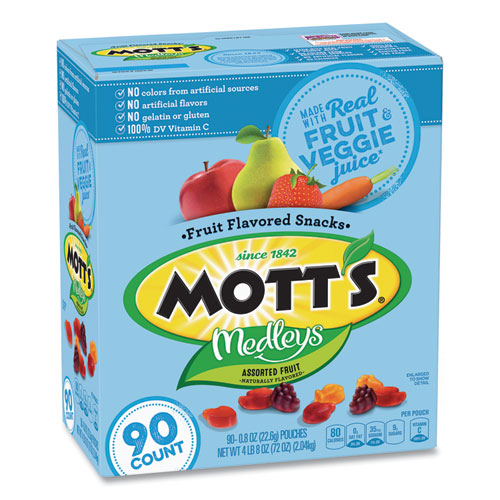 Medleys Fruit Snacks, 0.8 oz Pouch, 90 Pouches/Box, Ships in 1-3 Business Days Medleys Fruit Snacks, 0.8 oz Pouch, 90 Pouches/Box, Ships in 1-3 Business Days