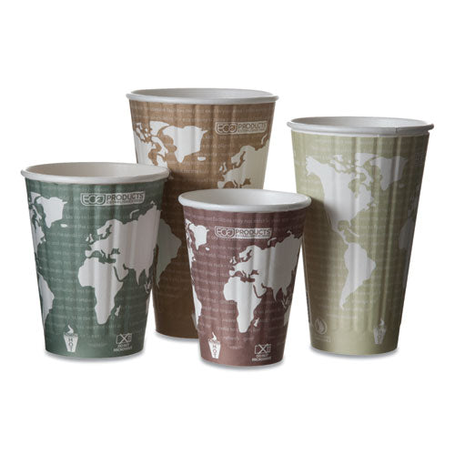 World Art Renewable And Compostable Insulated Hot Cups, Pla, 8 Oz, 40/pack, 20 Packs/carton
