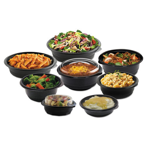 Microraves Incredi-bowl Base, 8 Oz, 4.75" Diameter X 1.75"h, Black, Plastic, 500/carton