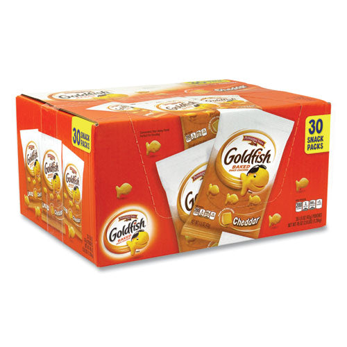 Goldfish Crackers, Cheddar, 1.5 oz Bag, 30 Bags/Box, Ships in 1-3 Business Days Goldfish Crackers, Cheddar, 1.5 oz Bag, 30 Bags/Box, Ships in 1-3 Business Days