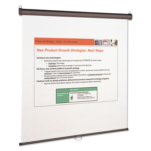 Wall Or Ceiling Projection Screen, 60 X 60, White Matte Finish