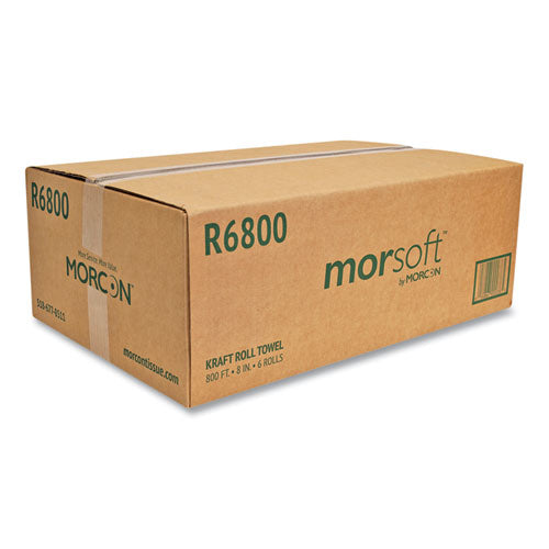 Morsoft Universal Roll Towels, 8" X 800 Ft, Brown, 6 Rolls/carton