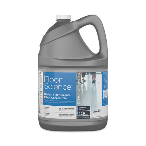 Floor Science Neutral Floor Cleaner Concentrate, Citrus Scent, 1 Gal, 4/carton