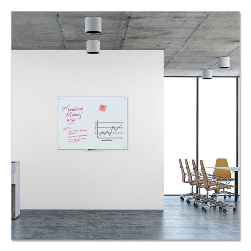 Glass Dry Erase Board, 48 X 36, White Surface