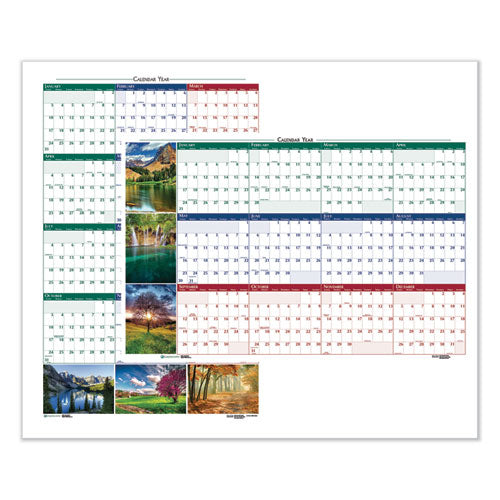 Earthscapes Recycled Reversible/erasable Yearly Wall Calendar, Nature Photos, 18 X 24, White Sheets, 12-month (jan-dec): 2023