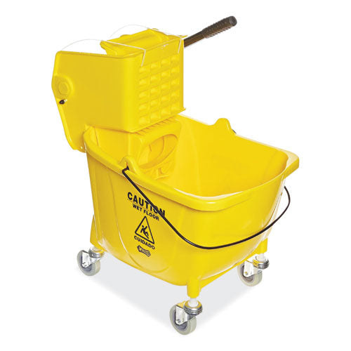 Pro-pac Side-squeeze Wringer/bucket Combo, 8.75 Gal, Yellow/silver