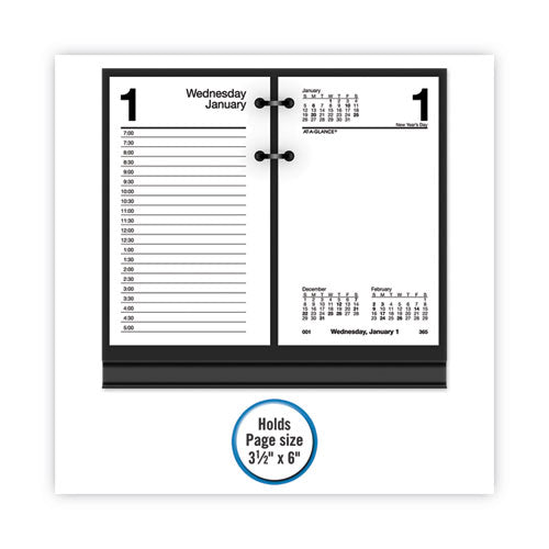 Desk Calendar Base For Loose-leaf Refill, 3.5 X 6, Black