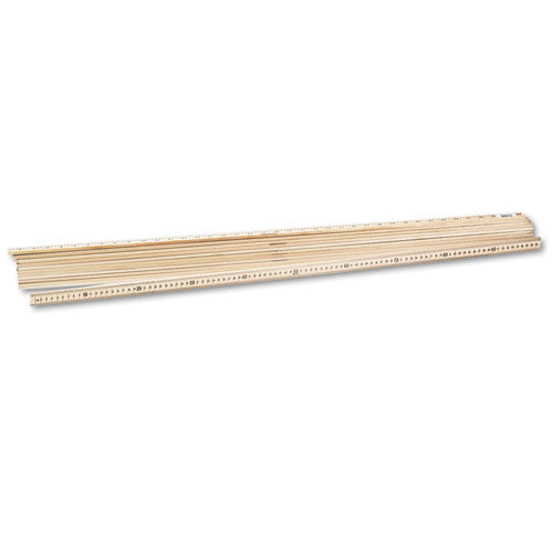 Wooden Meter Stick, Standard/metric, 39.5", Clear Lacquer Finish, 12/box