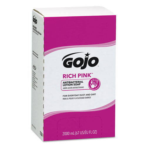 Rich Pink Antibacterial Lotion Soap Refill, Floral, 5,000 Ml, 2/carton