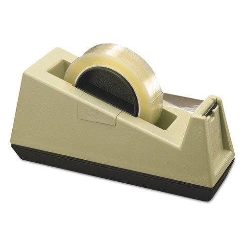 Heavy Duty Weighted Desktop Tape Dispenser With One Roll Of Tape, 3" Core, Abs, Black