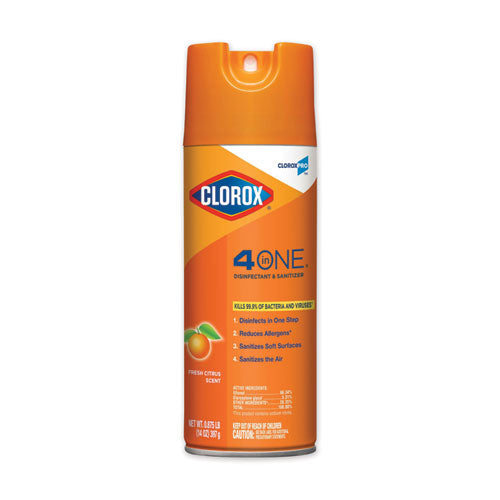 4-in-one Disinfectant And Sanitizer, Citrus, 14 Oz Aerosol Spray, 12/carton
